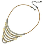 Impressions Smoky Crystal Matte Two Tone Statement Necklace