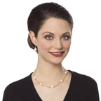 Doyenne White Freshwater Pearl Gold Tone Drop Clip On Earrings