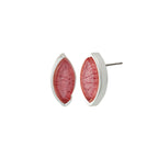 Nirvana Red Resin Silver Tone Stud Pierced Earrings