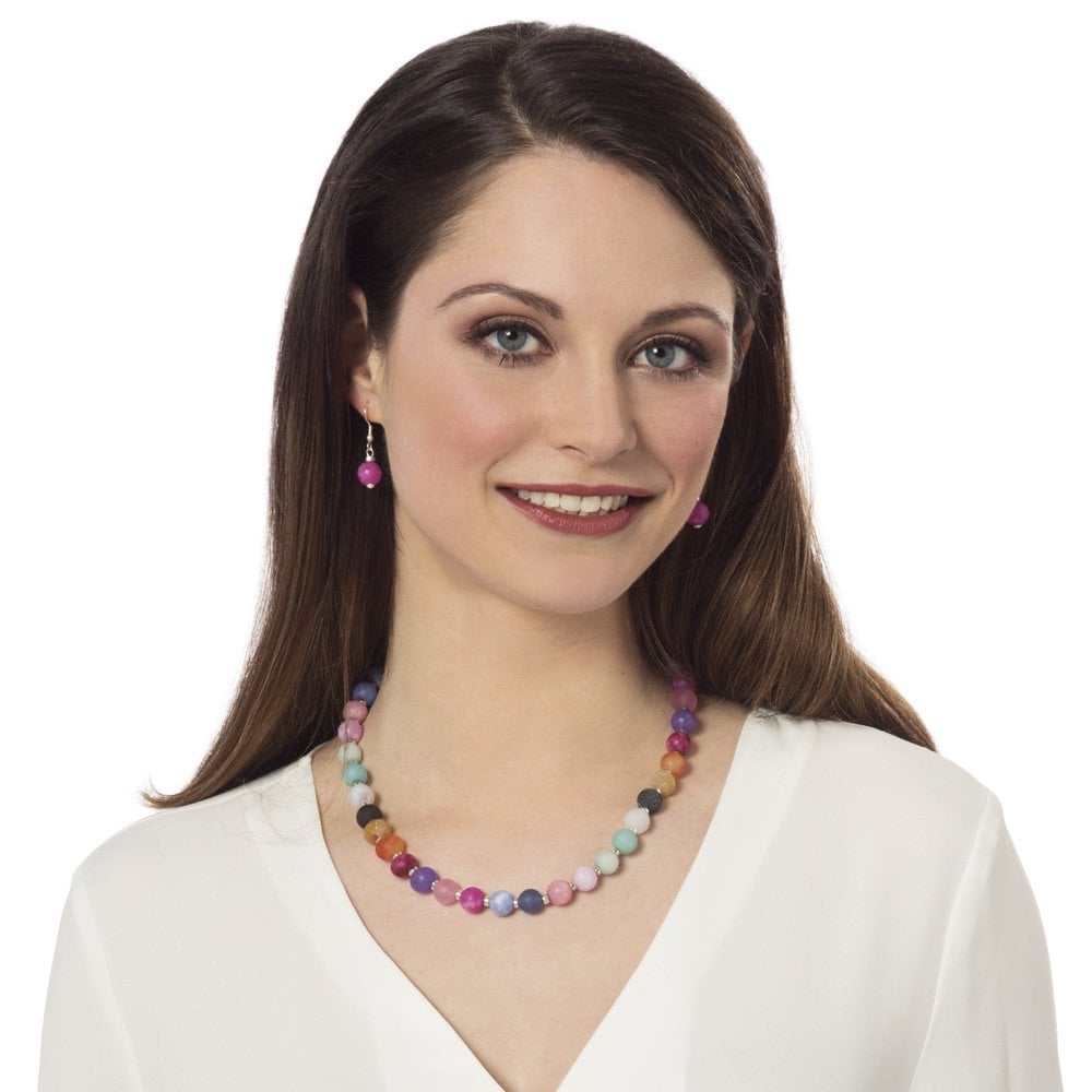 Hacienda Flamingo Pink Jade Drop Clip On Earrings