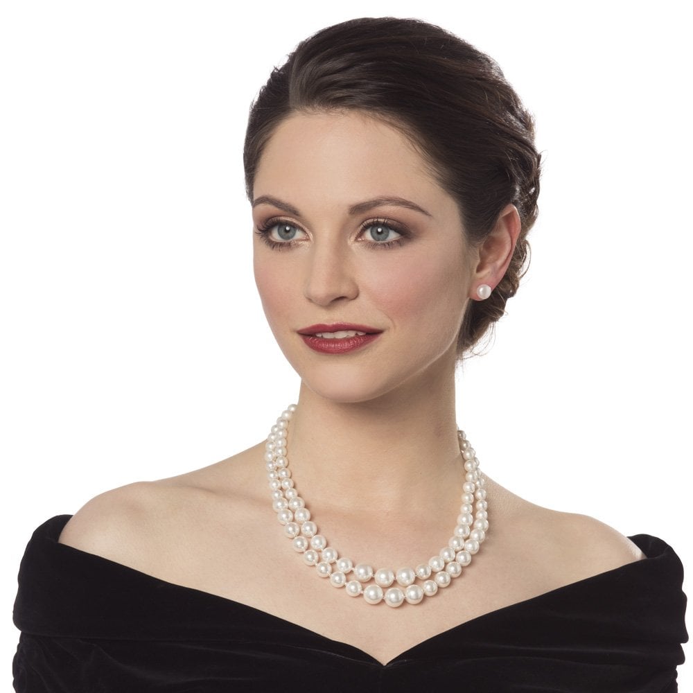 Cavendish Two Strand Graduated South Sea Shell Pearl Necklace