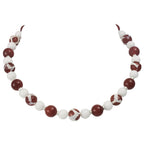 Portamento Carnelian White Jade Beaded Necklace