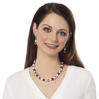 Portamento Carnelian White Jade Beaded Necklace