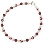 Portamento Carnelian White Jade Beaded Necklace