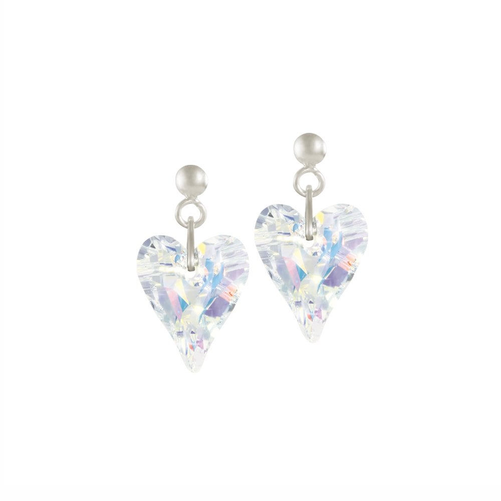 Wild at Heart Aurora Borealis Crystal Sterling Silver Drop Pierced Earrings