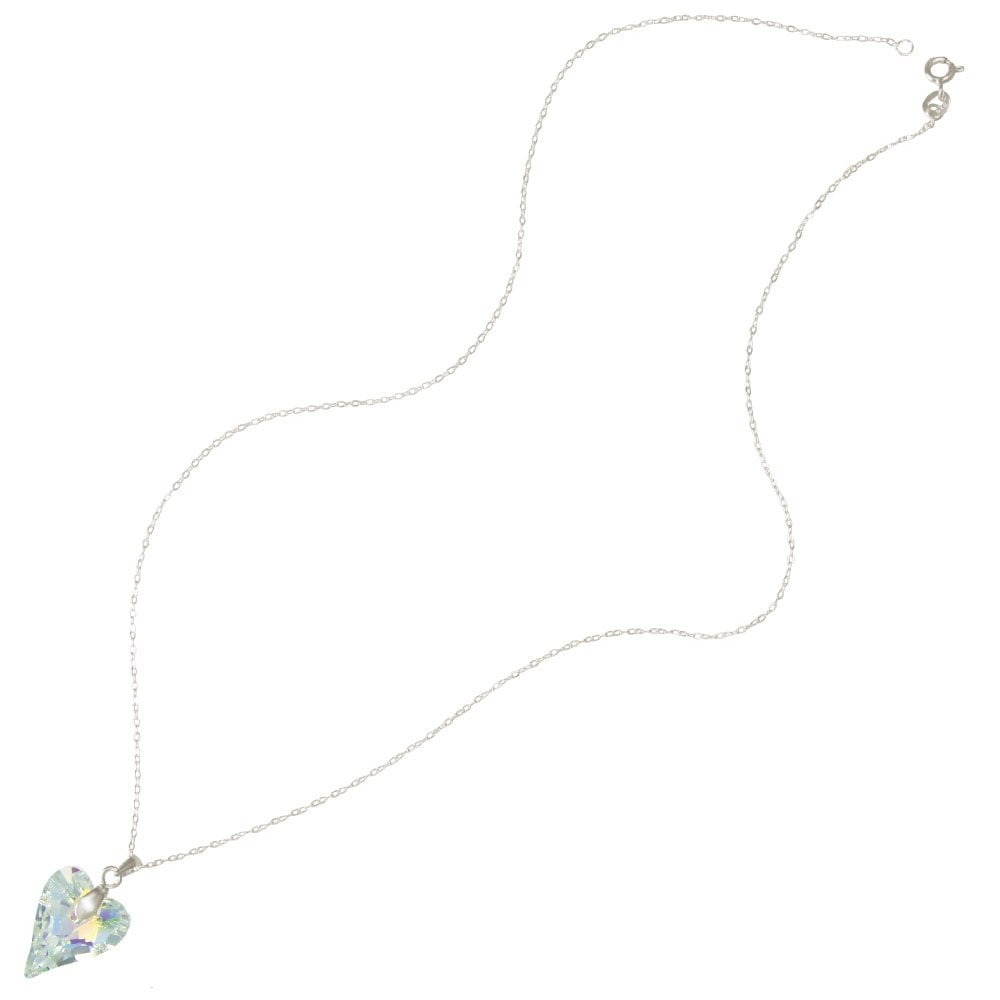 Wild at Heart Aurora Borealis Austrian Crystal Sterling Silver Pendant