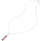 Lyra Pink Vitrail Baguette Austrian Crystal Sterling Silver Pendant
