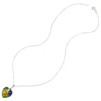 Amour Green Vitrail Austrian Crystal Heart Sterling Silver Pendant