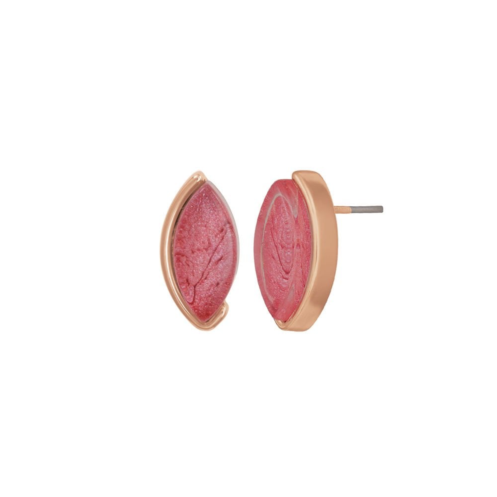 Nirvana Pink Resin Rose Gold Tone Stud Pierced Earrings
