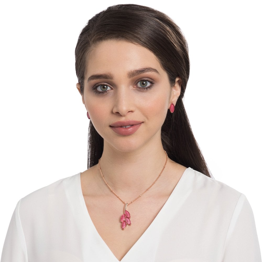 Nirvana Pink Resin Rose Gold Tone Stud Pierced Earrings