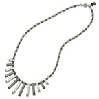 Chemistry Silver and Hematite Fan Beaded Necklace