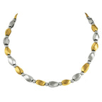 Visage Silver and Gold Hematite Beaded Necklace