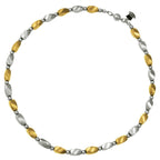 Visage Silver and Gold Hematite Beaded Necklace