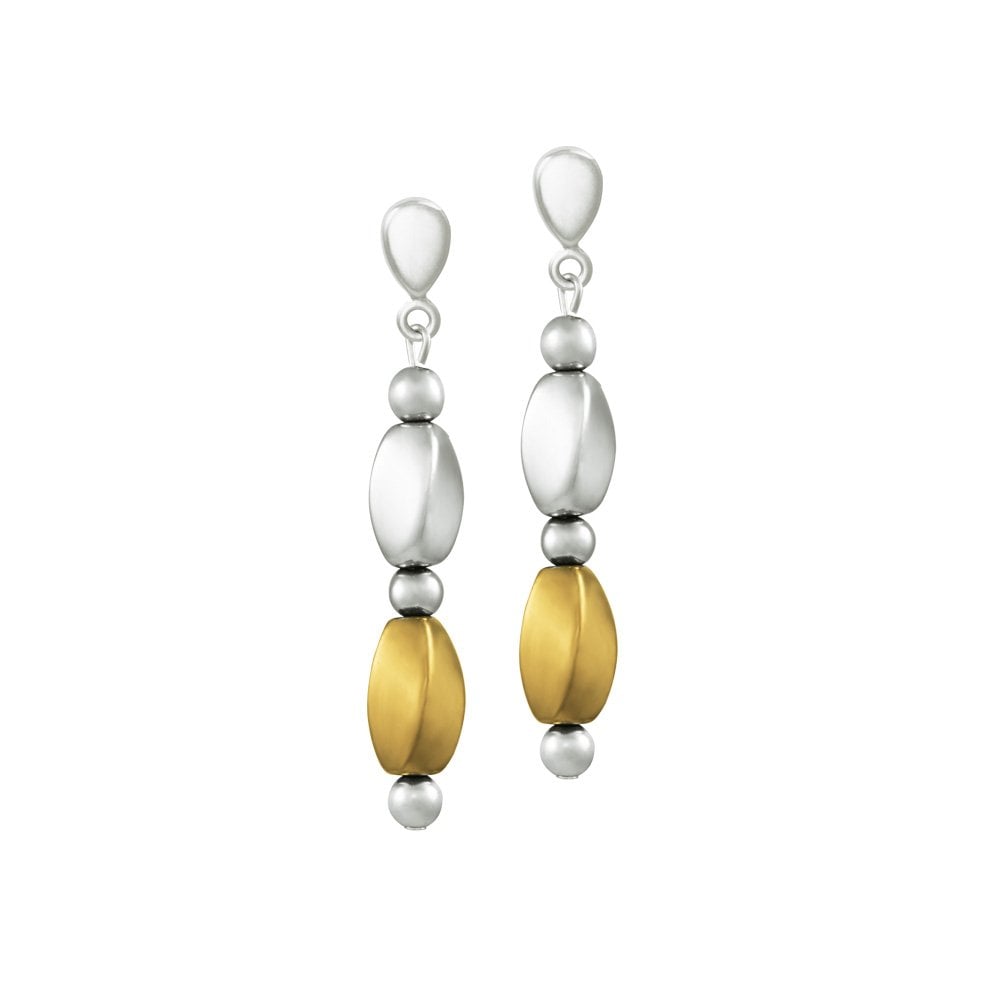 Visage Silver and Gold Hematite Drop Clip On Earrings