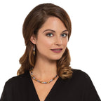 Visage Silver and Gold Hematite Drop Pierced Earrings