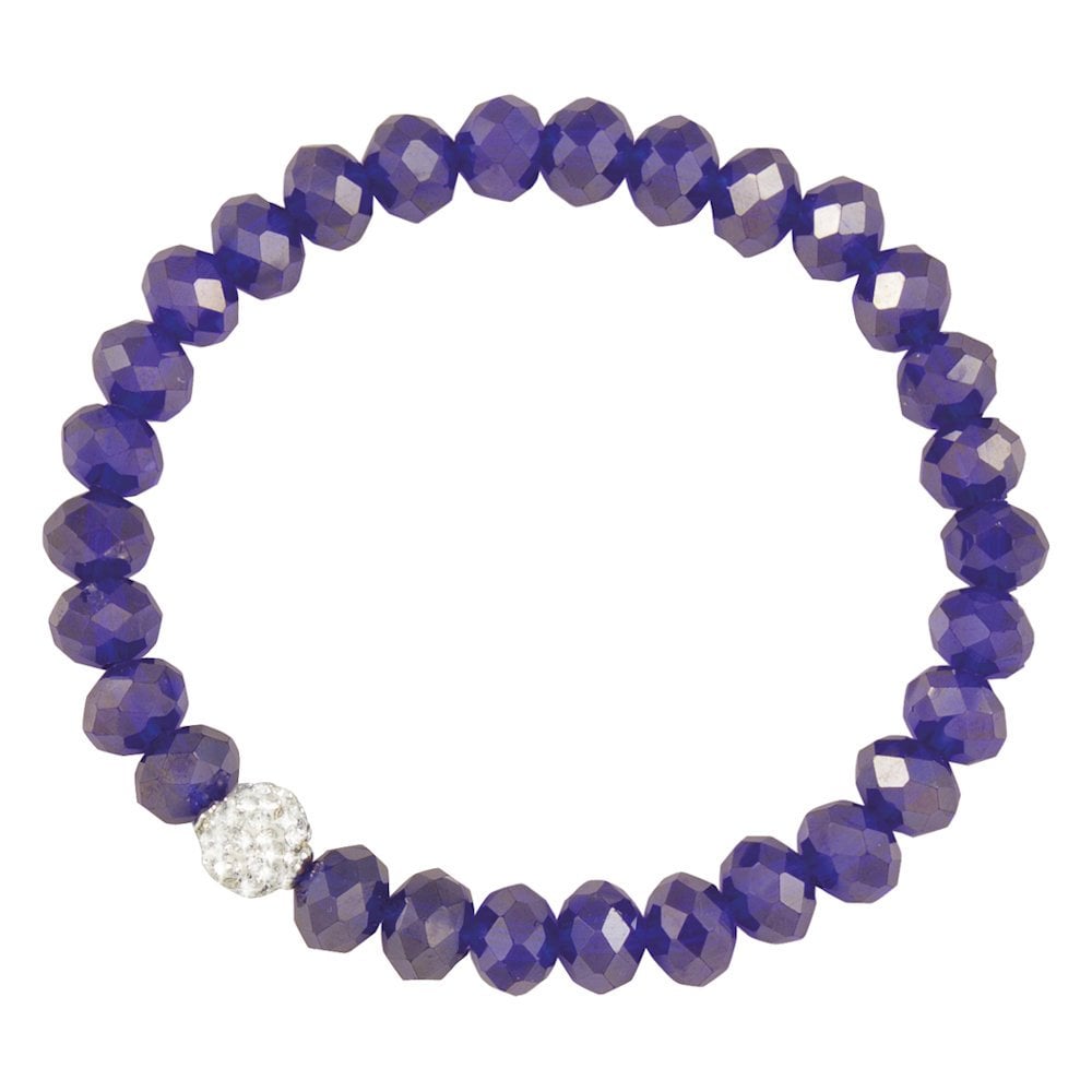 Majestic Royal Blue Crystal Stretch Beaded Bracelet