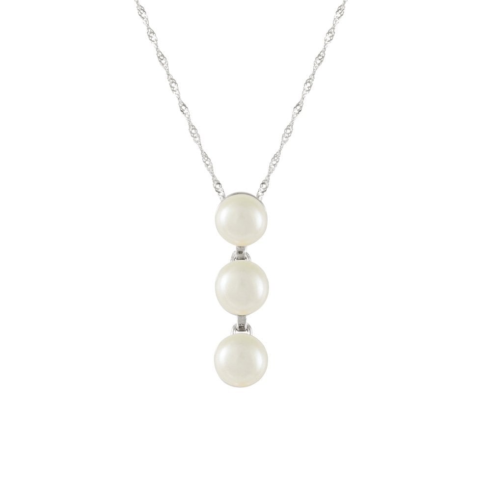Jeunesse White Freshwater Pearl Sterling Silver Pendant Necklace