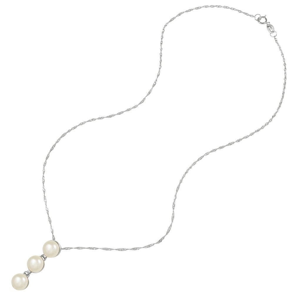 Jeunesse White Freshwater Pearl Sterling Silver Pendant Necklace