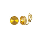 Treasure Topaz Crystal Gold Tone Stud Clip On Earrings
