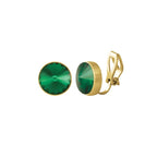 Treasure Emerald Green Crystal Gold Tone Stud Clip On Earrings