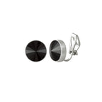 Treasure Jet Black Crystal Silver Tone Stud Clip On Earrings
