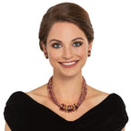 Luciana Purple and Red Statement Venetian Murano Glass Torsade Necklace