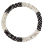 Corsica Silver and Gunmetal Stretch Beaded Bracelet