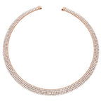 St Tropez Diamante Rose Gold Tone Statement Collar Necklace