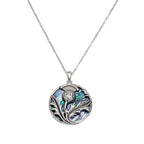Thistle Paua Shell Silver Tone Pendant