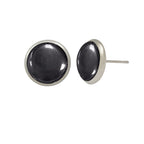 Symphony Hematite Silver Pierced Stud Earrings