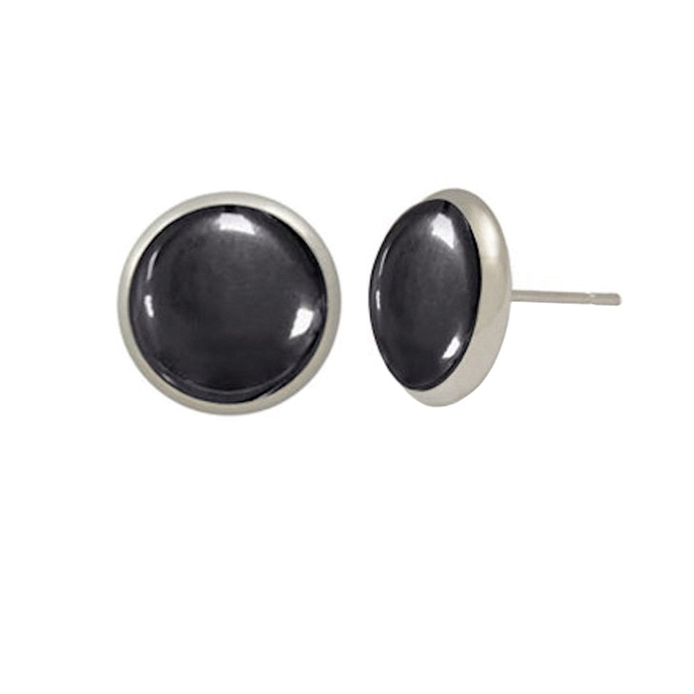 Symphony Hematite Silver Pierced Stud Earrings