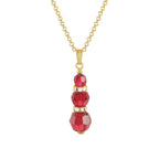 Echo Scarlet Red Austrian Crystal Gold Tone Pendant