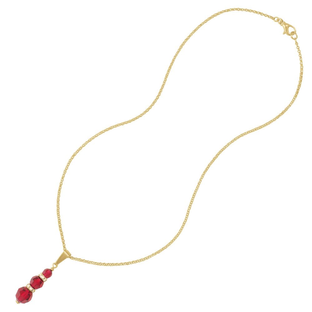 Echo Scarlet Red Austrian Crystal Gold Tone Pendant