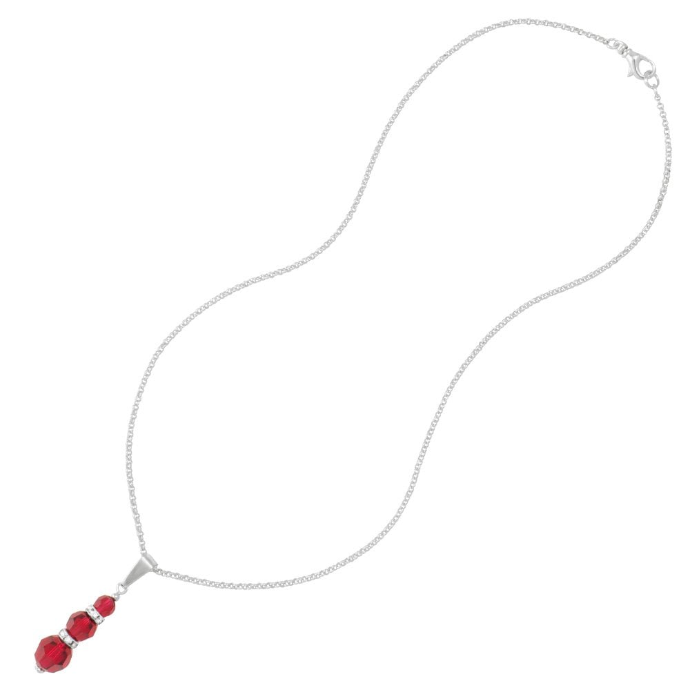 Echo Scarlet Red Austrian Crystal Silver Tone Pendant