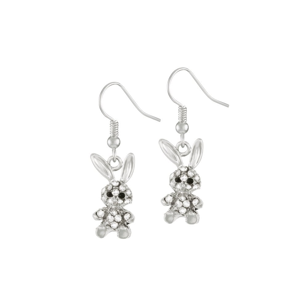Buffy the Bunny Crystal Silver Tone Drop Pierced Earrings