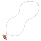 Clown Fish Orange Crystal Silver Tone Pendant