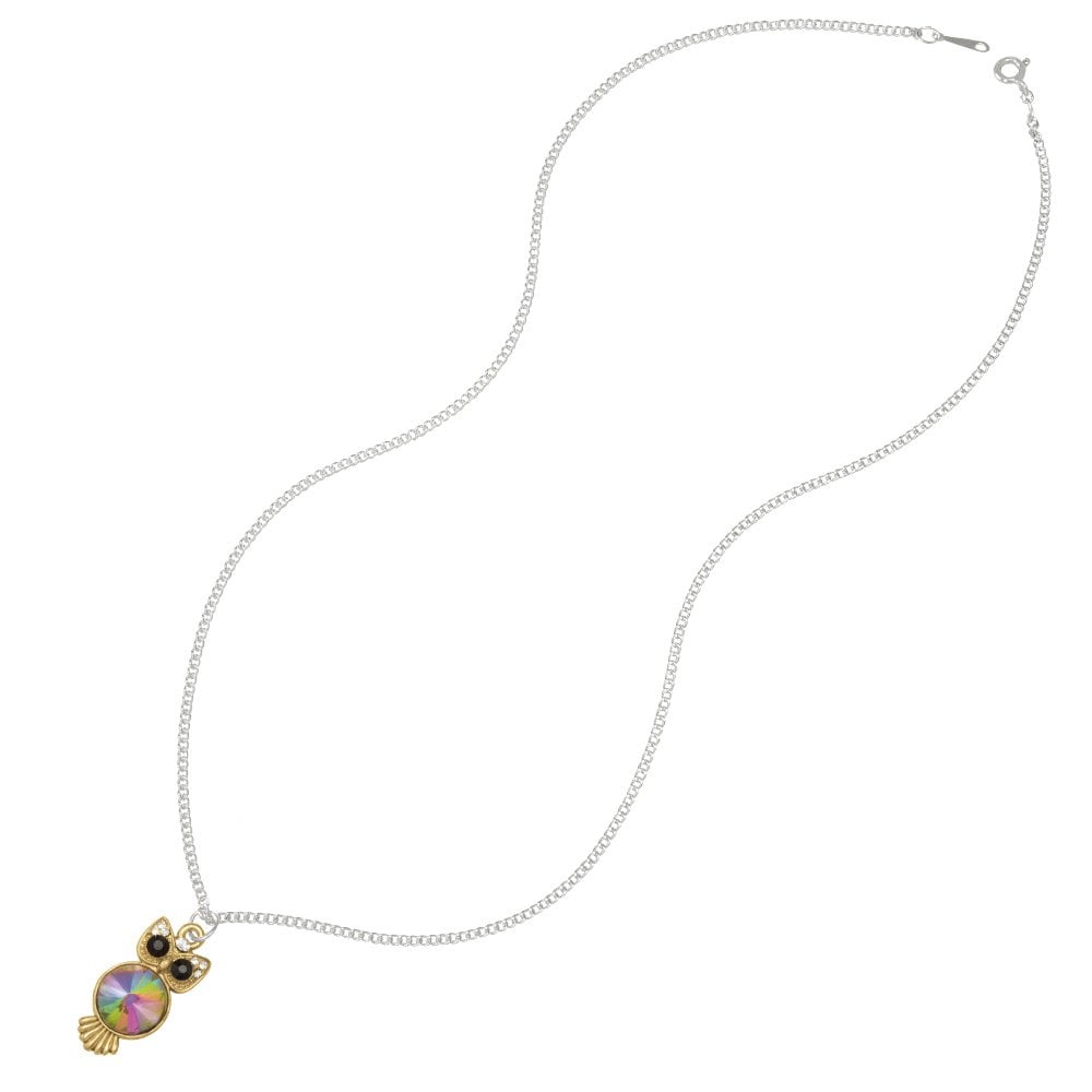 Ozzy the Owl Rivoli Crystal Two Tone Pendant