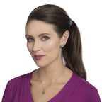 Snowflake Paua Shell Silver Tone Pendant Necklace