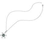 Snowflake Paua Shell Silver Tone Pendant Necklace