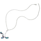 Mistletoe Mother of Pearl and Paua Shell Silver Tone Pendant