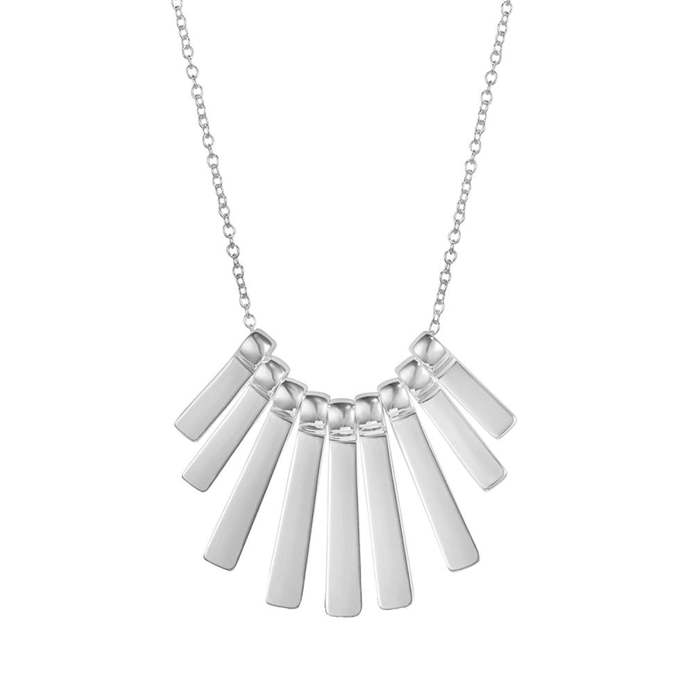Palladium Silver Tone Links Fashion Necklace