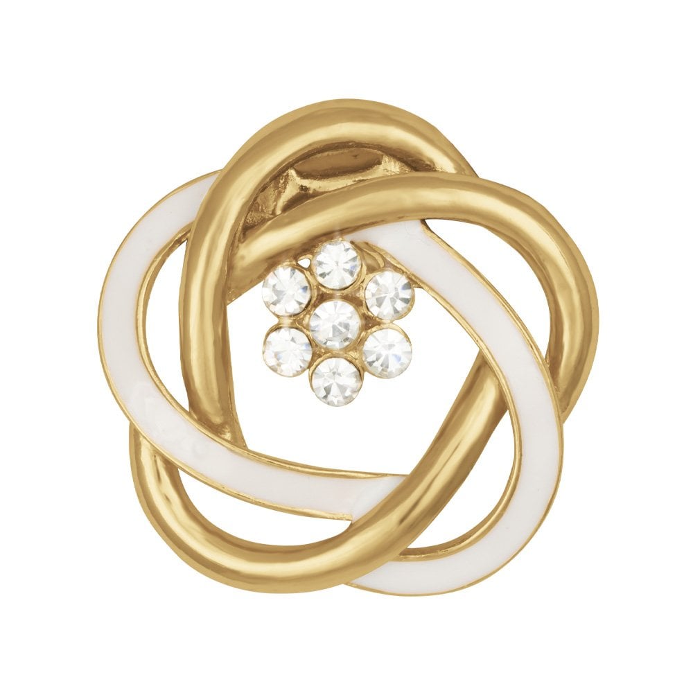 Crystals Enamel Atom Scarf Clip