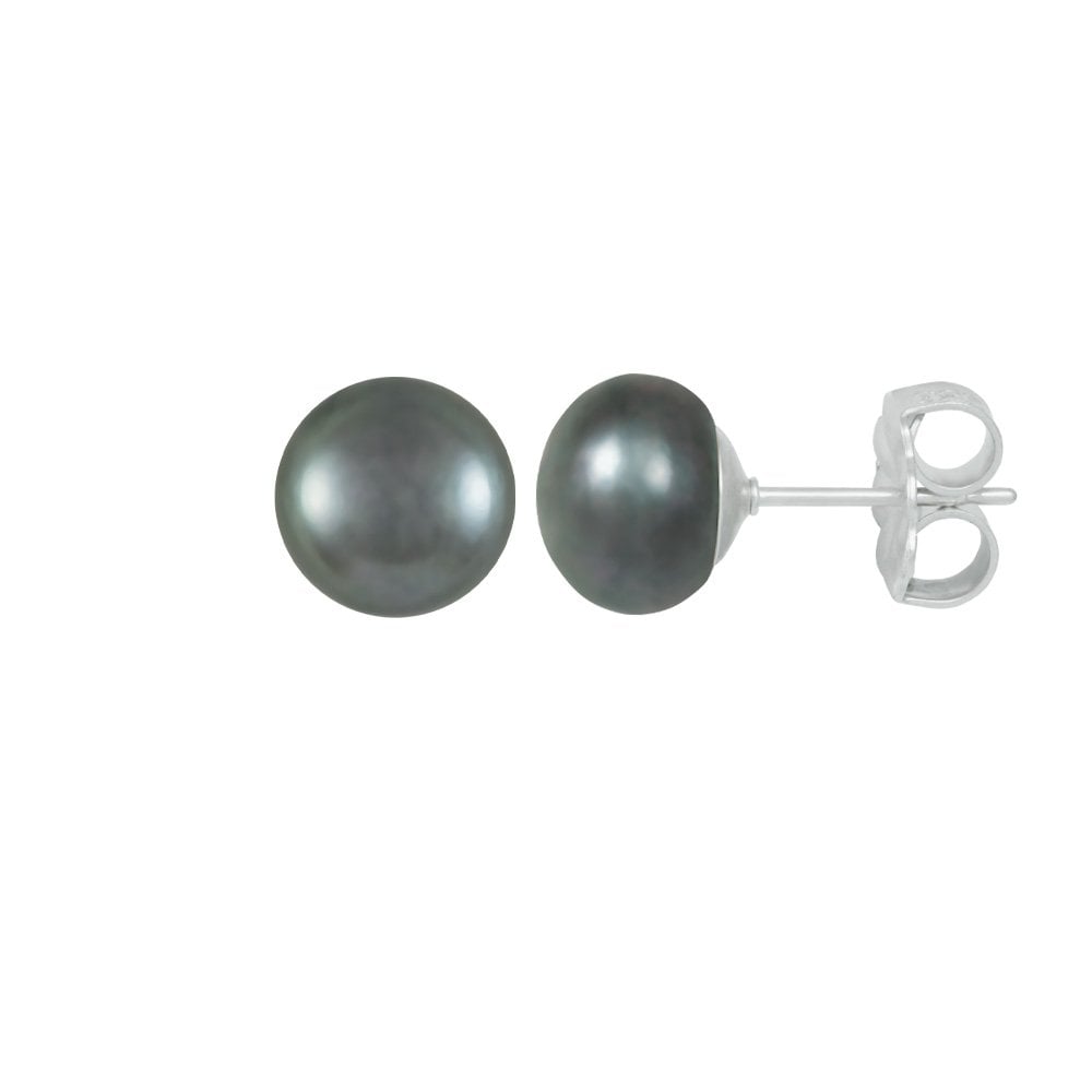 Superior AAA Peacock Freshwater Pearl Sterling Silver Pierced Earrings