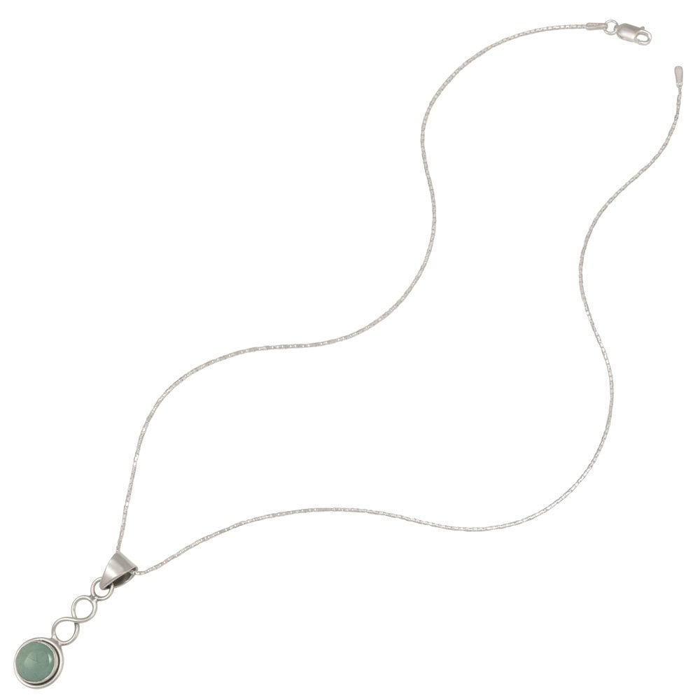 March Aquamarine Birthstone Sterling Silver Pendant