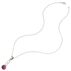 January Garnet Birthstone Sterling Silver Pendant