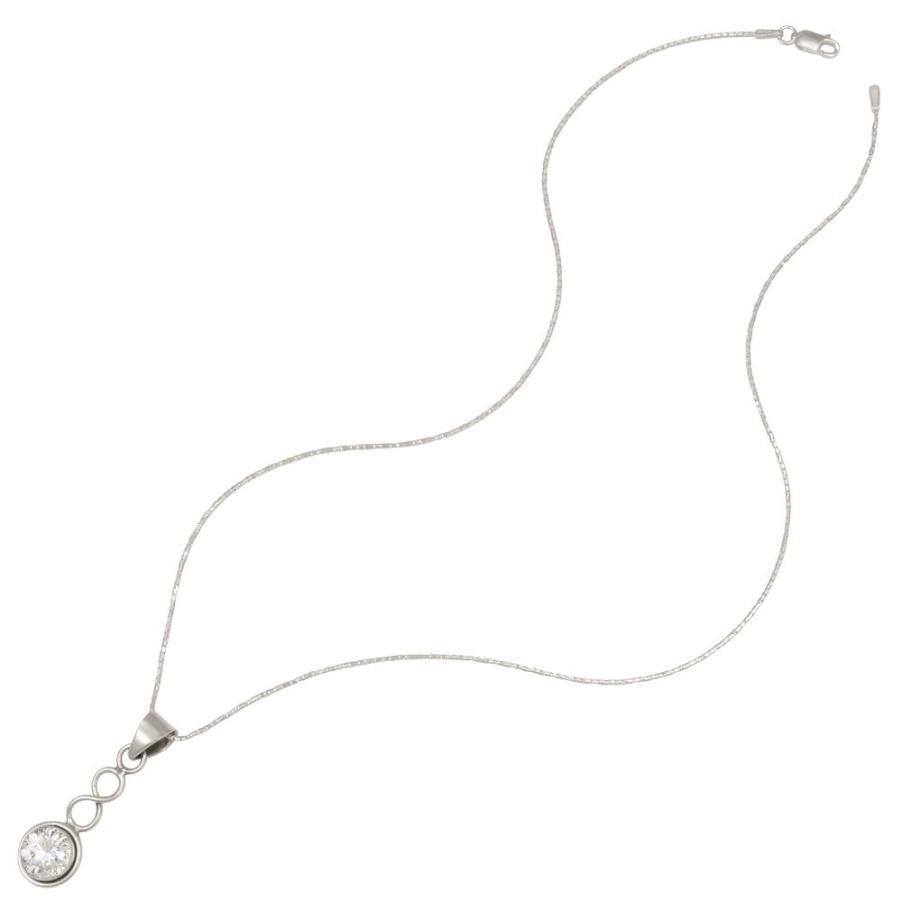 April Cubic Zirconia Birthstone Sterling Silver Pendant