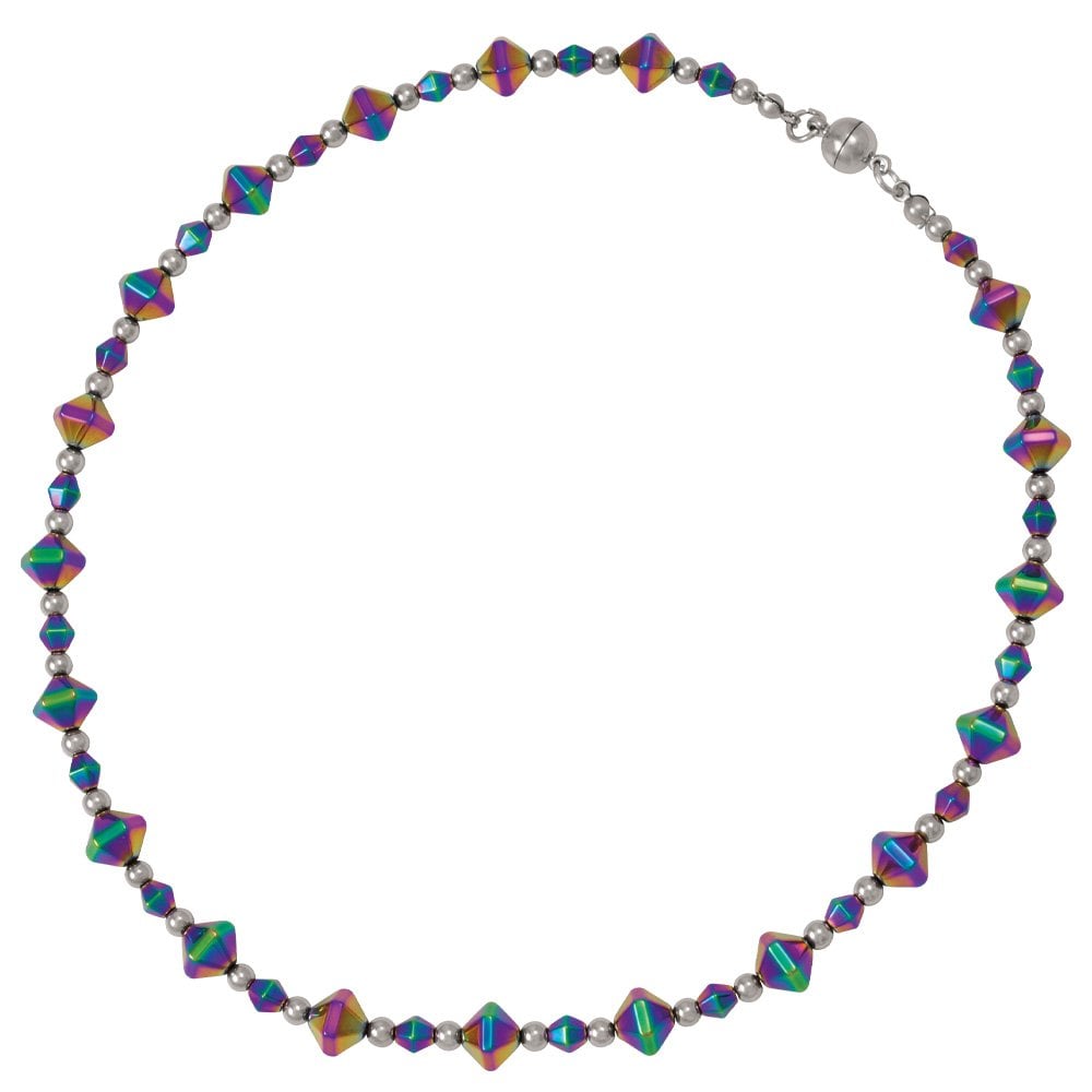 Vivacity Rainbow Hematite Beaded Necklace
