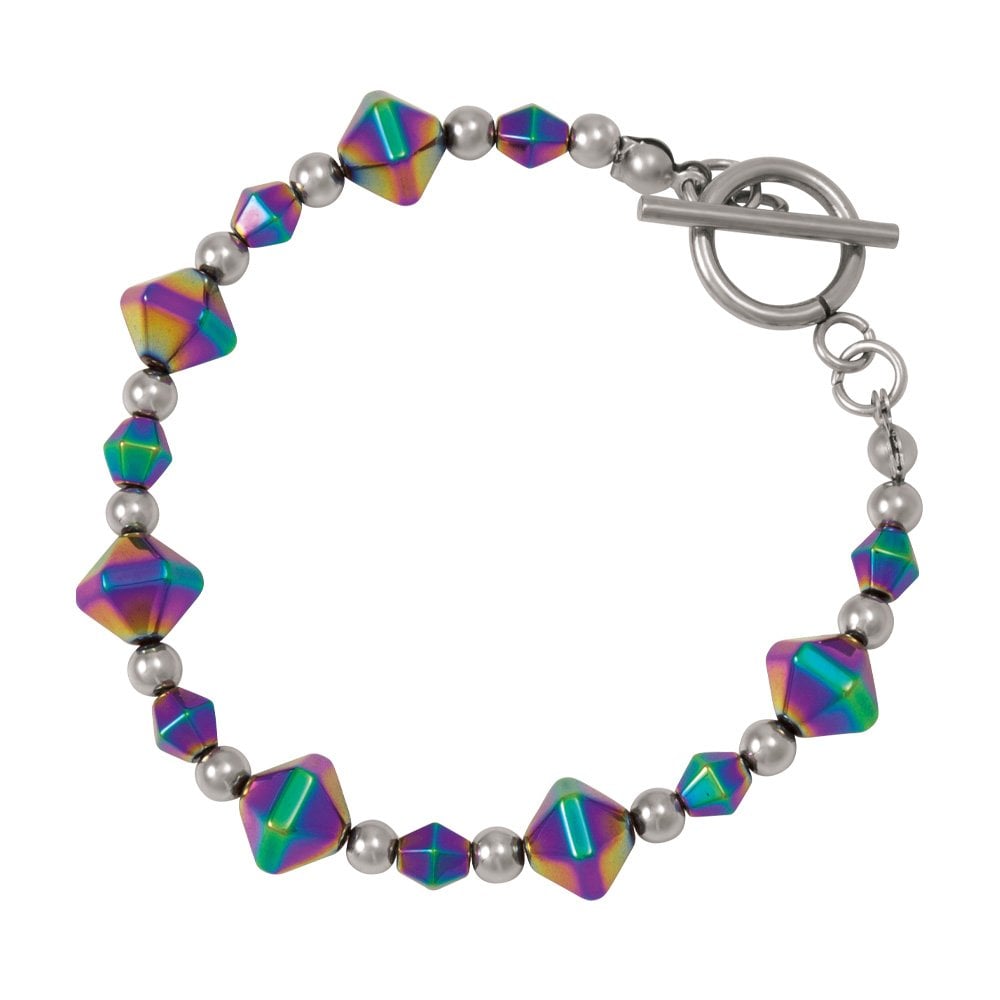 Vivacity Rainbow Hematite Beaded Bracelet