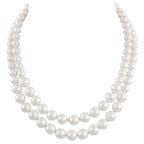 Windsor Two Strand Graduated White Shell Pearl Necklace