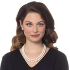 Windsor Two Strand Graduated White Shell Pearl Necklace